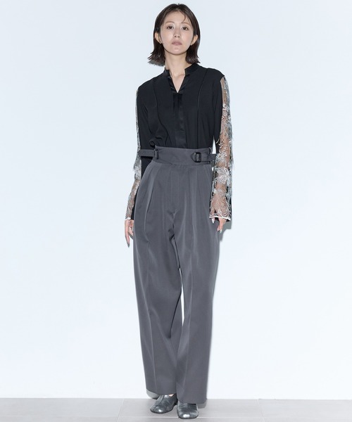 MURRAL（ミューラル）の「【MURRAL/ミューラル】Tears flower lace tops/ティアーズフラワーレーストップス（Tシャツ/カットソー・レディース・ブラック/ライトグレー・FREE）」の19枚目の写真