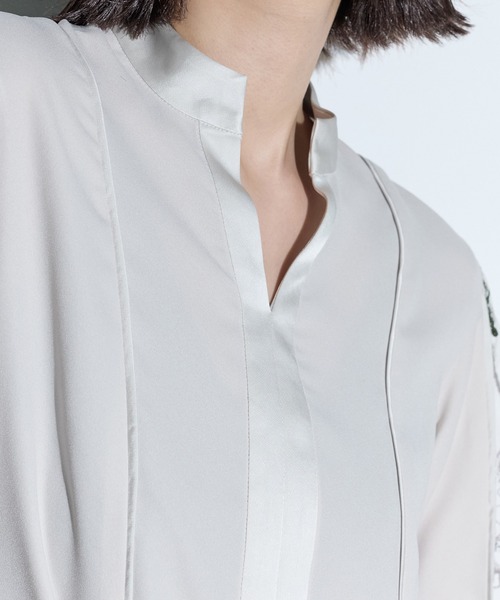 MURRAL（ミューラル）の「【MURRAL/ミューラル】Tears flower lace tops/ティアーズフラワーレーストップス（Tシャツ/カットソー・レディース・ブラック/ライトグレー・FREE）」の9枚目の写真