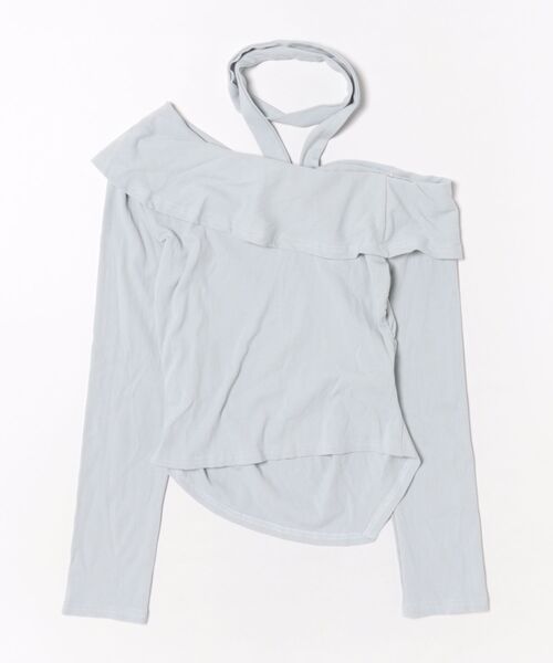 clear（クリア）の「【WEB限定】ラウンドヘムオフショルカットソートップス［韓国ファッション カジュアル］≪AW新作≫（Tシャツ/カットソー・レディース・ブラウン/アイボリー/サックスブルー・F）」の15枚目の写真