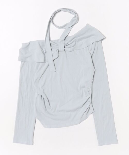 clear（クリア）の「【WEB限定】ラウンドヘムオフショルカットソートップス［韓国ファッション カジュアル］≪AW新作≫（Tシャツ/カットソー・レディース・ブラウン/アイボリー/サックスブルー・F）」の14枚目の写真