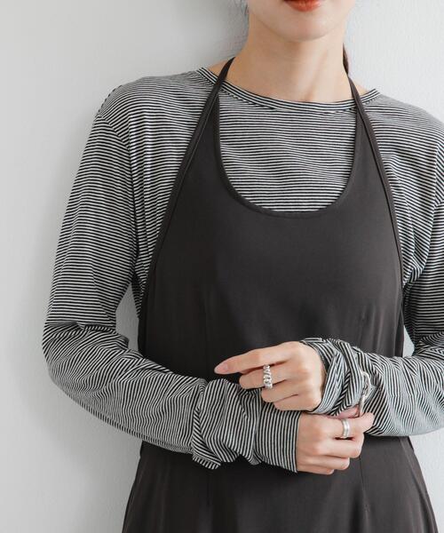 URBAN RESEARCH（アーバンリサーチ）の「ウールコットンロングスリーブカットソー（Tシャツ/カットソー・レディース・レッド系その他/ブラック/オフホワイト/ブラック系その他・FREE）」の4枚目の写真