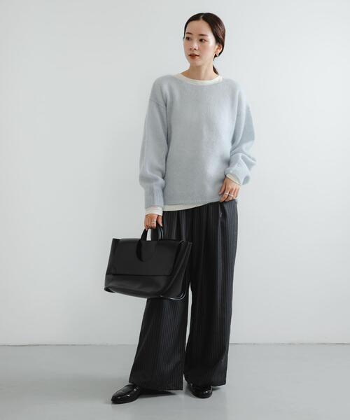 URBAN RESEARCH（アーバンリサーチ）の「ウールコットンロングスリーブカットソー（Tシャツ/カットソー・レディース・レッド系その他/ブラック/オフホワイト/ブラック系その他・FREE）」の5枚目の写真