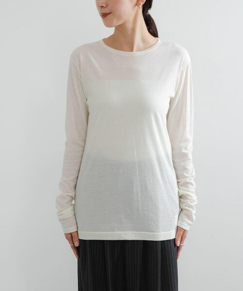 URBAN RESEARCH（アーバンリサーチ）の「ウールコットンロングスリーブカットソー（Tシャツ/カットソー・レディース・レッド系その他/ブラック/オフホワイト/ブラック系その他・FREE）」の9枚目の写真