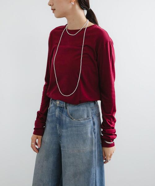 URBAN RESEARCH（アーバンリサーチ）の「ウールコットンロングスリーブカットソー（Tシャツ/カットソー・レディース・レッド系その他/ブラック/オフホワイト/ブラック系その他・FREE）」の14枚目の写真