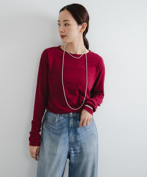 URBAN RESEARCH（アーバンリサーチ）の「ウールコットンロングスリーブカットソー（Tシャツ/カットソー・レディース・レッド系その他/ブラック/オフホワイト/ブラック系その他・FREE）」の18枚目の写真