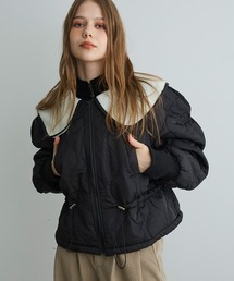 Mirette（ミレット）の「フェイクボアカラーミドルキルティングジャケット / Quilted Jacket with Faux Shearling Collar（ブルゾン・レディース）」