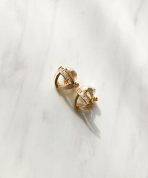 シェルビジュートライアングルイヤリング