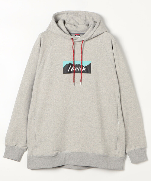 NANGA(ナンガ)の「NANGA/ナンガ ECO HYBRID BOX LOGO SWEAT HOODIE(パーカー・メンズ・ブラック/グレー・MEDIUM/LARGE)」の2枚目の写真