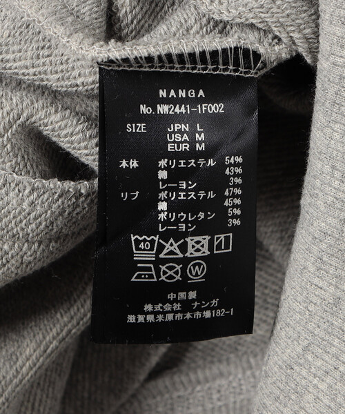 NANGA(ナンガ)の「NANGA/ナンガ ECO HYBRID BOX LOGO SWEAT HOODIE(パーカー・メンズ・ブラック/グレー・MEDIUM/LARGE)」の7枚目の写真