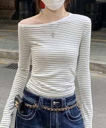 オフショルダー ホワイトシャツ tシャツ オフショルダートレーナー トップス レディース