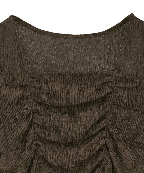 earth music&ecology(アースミュージックアンドエコロジー)の「プリーツベロア風ギャザープルオーバー(Tシャツ/カットソー・レディース・ブラック/ブラウン・F)」の21枚目の写真
