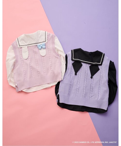 セール】【マイメロディ/クロミ】ニットベスト＆セーラーブラウス