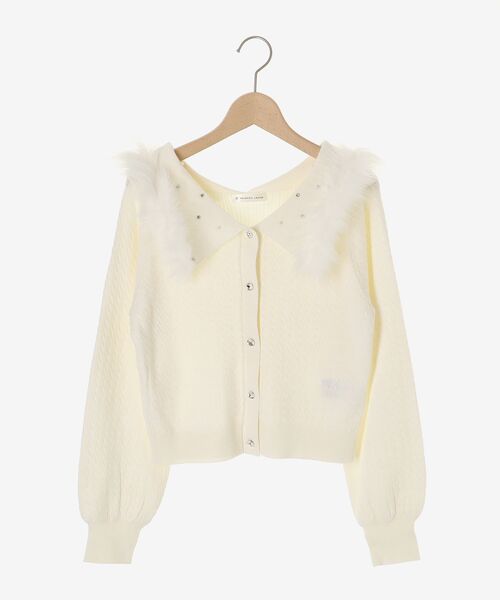 MAJESTIC LEGON（マジェスティックレゴン）の「フェイクファー付きキラキラ襟ニット（ニット/セーター・レディース・ピンク/ブラック/アイボリー・MEDIUM）」の15枚目の写真