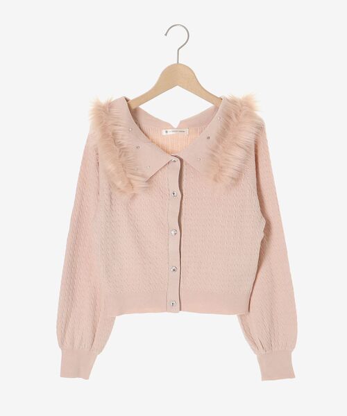 MAJESTIC LEGON（マジェスティックレゴン）の「フェイクファー付きキラキラ襟ニット（ニット/セーター・レディース・ピンク/ブラック/アイボリー・MEDIUM）」の16枚目の写真