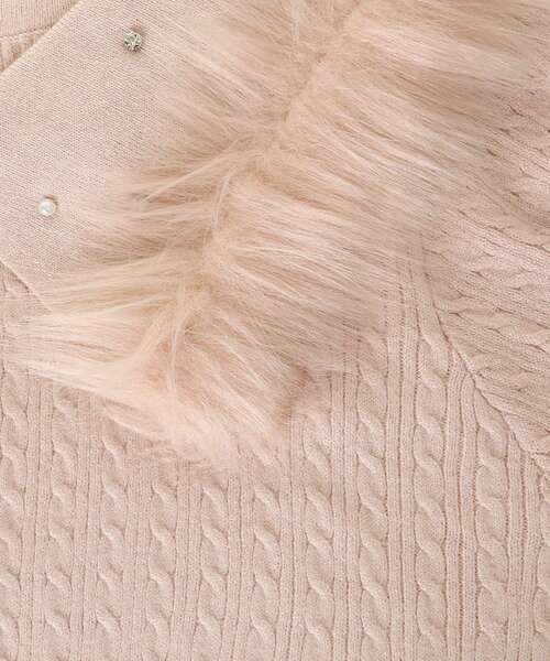 MAJESTIC LEGON（マジェスティックレゴン）の「フェイクファー付きキラキラ襟ニット（ニット/セーター・レディース・ピンク/ブラック/アイボリー・MEDIUM）」の22枚目の写真