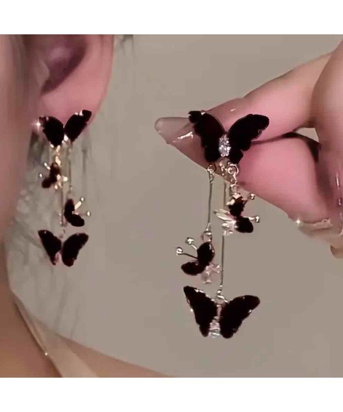 tone(トーン)の「【88eighty-eight】ゆらゆらバタフライアンティークゴールドピアス【import】(MA)(ピアス(両耳用)・レディース・ブラック/オレンジ・FREE)」の6枚目の写真