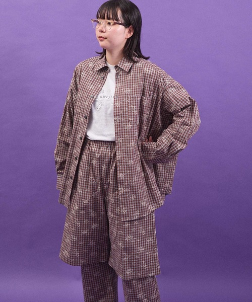 I am I in fact...（アイアムアイインファクト）の「ANGEL CHECK　shirt（シャツ/ブラウス・レディース・グレー/ベージュ・FREE）」の3枚目の写真