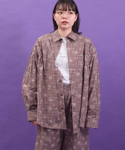 I am I in fact...（アイアムアイインファクト）の「ANGEL CHECK　shirt（シャツ/ブラウス・レディース・グレー/ベージュ・FREE）」の5枚目の写真