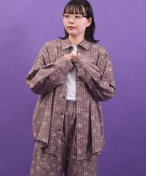 I am I in fact...（アイアムアイインファクト）の「ANGEL CHECK　shirt（シャツ/ブラウス・レディース・グレー/ベージュ・FREE）」の4枚目の写真