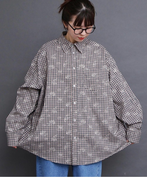 I am I in fact...（アイアムアイインファクト）の「ANGEL CHECK　shirt（シャツ/ブラウス・レディース・グレー/ベージュ・FREE）」の16枚目の写真
