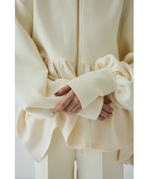 HeRIN.CYE(ヘリンドットサイ)の「NORA×HeRIN bubblyjersey BZ ノラ×ヘリン バブリージャージブルゾン(カーディガン/ボレロ・レディース・ブラック/グレー/オフホワイト・FREE)」の19枚目の写真