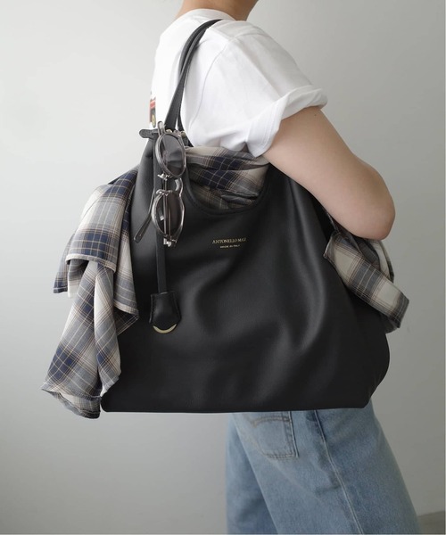 SLOBE IENA(スローブイエナ)の「《WEB限定/追加4》ANTONELLO MASI SLOBE別注 レザートートバッグ(トートバッグ・レディース・ブラック・FREE)」の7枚目の写真