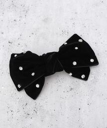 THE SHOP TK | 【華やか&上品】ビジューベロアリボンバレッタ(その他ヘアアクセサリー)