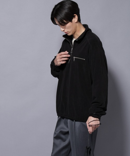 NANO universe(ナノユニバース)の「モールJQDコーデュロイハーフジッププルオーバー(スウェット・メンズ・グレー系その他2/ブラック・M/L)」の11枚目の写真