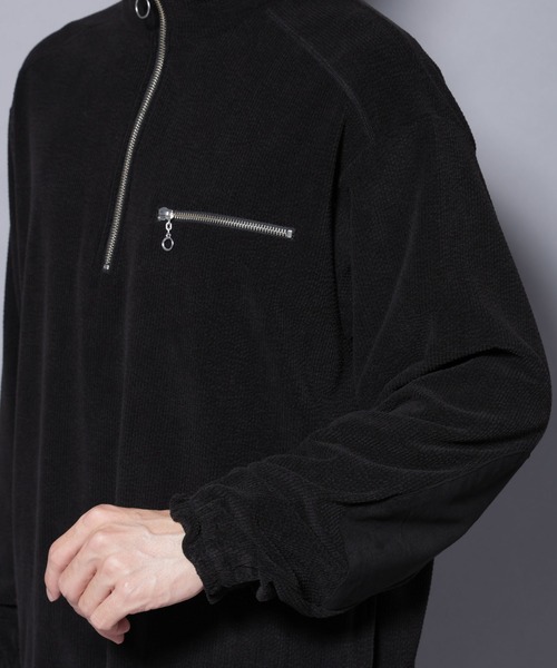 NANO universe(ナノユニバース)の「モールJQDコーデュロイハーフジッププルオーバー(スウェット・メンズ・グレー系その他2/ブラック・M/L)」の21枚目の写真