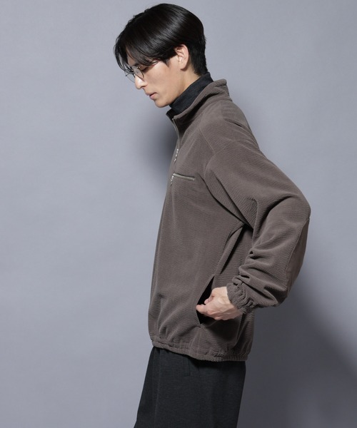 NANO universe(ナノユニバース)の「モールJQDコーデュロイハーフジッププルオーバー(スウェット・メンズ・グレー系その他2/ブラック・M/L)」の4枚目の写真