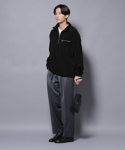 NANO universe(ナノユニバース)の「モールJQDコーデュロイハーフジッププルオーバー(スウェット・メンズ・グレー系その他2/ブラック・M/L)」の14枚目の写真