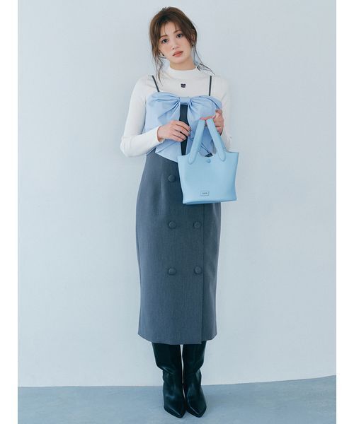 FURFUR（ファーファー）の「【WEB限定カラー】ロゴカシメバケットバッグ（ハンドバッグ・レディース・シルバー/ピンク/ライム/レッド/ブラウン/ライトブルー・F）」の17枚目の写真