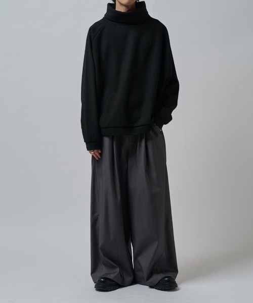 Lui's（ルイス）の「ラグランオフタートルカットソー（Tシャツ/カットソー・メンズ・ブラック/チャコールグレー/ライトグレー/ネイビー・FREE）」の9枚目の写真