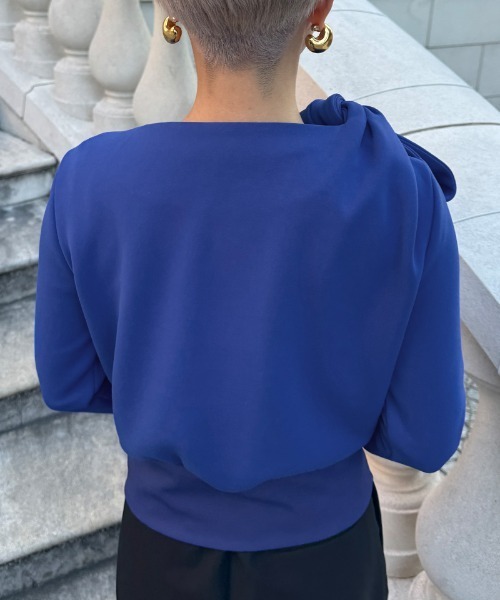 JENNE(ジェンヌ)の「日本製おりがみリボンブルゾン(紫外線99.9カット)(Tシャツ/カットソー・レディース・ブラック/ブルー/ホワイト・SMALL/LARGE/MEDIUM)」の18枚目の写真