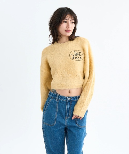 RVCA(ルーカ)の「RVCA レディース LOOSE FIT JQ KNIT セーター 【2025年秋冬モデル】/ルーカニット(ニット/セーター・レディース・ブラック/イエロー系その他/ホワイト系その他・SMALL/MEDIUM/LARGE)」の3枚目の写真