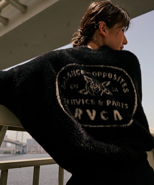 RVCA(ルーカ)の「RVCA レディース LOOSE FIT JQ KNIT セーター 【2025年秋冬モデル】/ルーカニット(ニット/セーター・レディース・ブラック/イエロー系その他/ホワイト系その他・SMALL/MEDIUM/LARGE)」の1枚目の写真