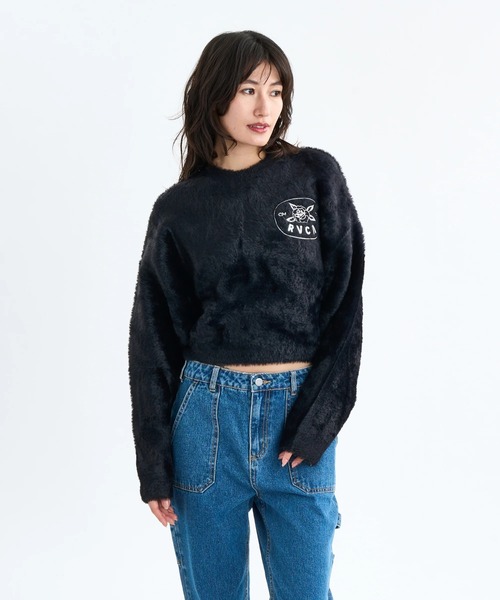 RVCA(ルーカ)の「RVCA レディース LOOSE FIT JQ KNIT セーター 【2025年秋冬モデル】/ルーカニット(ニット/セーター・レディース・ブラック/イエロー系その他/ホワイト系その他・SMALL/MEDIUM/LARGE)」の12枚目の写真