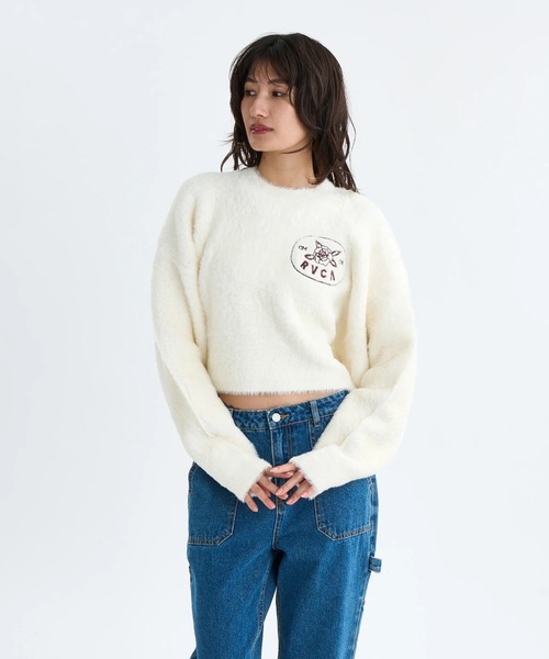 RVCA(ルーカ)の「RVCA レディース LOOSE FIT JQ KNIT セーター 【2025年秋冬モデル】/ルーカニット(ニット/セーター・レディース・ブラック/イエロー系その他/ホワイト系その他・SMALL/MEDIUM/LARGE)」の7枚目の写真