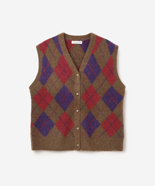 THE SHINZONE(ザ シンゾーン)の「THE SHINZONE | ARGYLE KNIT VEST WOMEN(ベスト・レディース・ブラウン系その他/グレー系その他・F)」の3枚目の写真