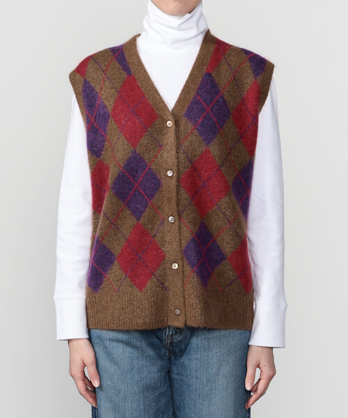 THE SHINZONE(ザ シンゾーン)の「THE SHINZONE | ARGYLE KNIT VEST WOMEN(ベスト・レディース・ブラウン系その他/グレー系その他・F)」の9枚目の写真