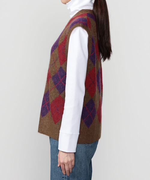 THE SHINZONE(ザ シンゾーン)の「THE SHINZONE | ARGYLE KNIT VEST WOMEN(ベスト・レディース・ブラウン系その他/グレー系その他・F)」の10枚目の写真