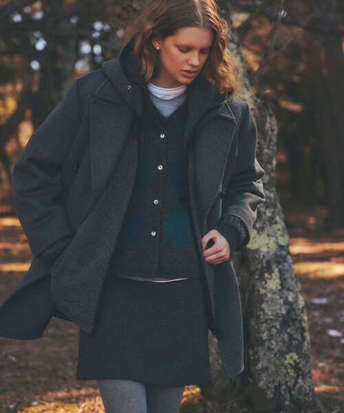 THE SHINZONE(ザ シンゾーン)の「THE SHINZONE | ARGYLE KNIT VEST WOMEN(ベスト・レディース・ブラウン系その他/グレー系その他・F)」の2枚目の写真