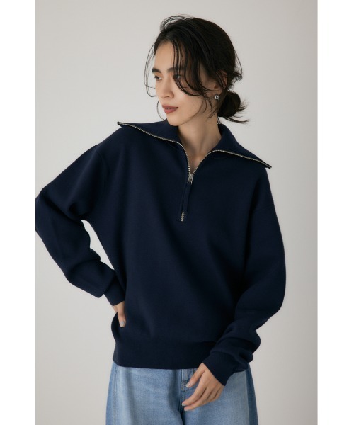 crie conforto（クリーコンフォルト）の「ハーフジップセーラーカラーニット　長袖 / 冬服（ニット/セーター・レディース・グレー/ライトイエロー/ネイビー・FREE）」の20枚目の写真