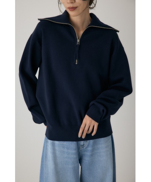 crie conforto（クリーコンフォルト）の「ハーフジップセーラーカラーニット　長袖 / 冬服（ニット/セーター・レディース・グレー/ライトイエロー/ネイビー・FREE）」の21枚目の写真