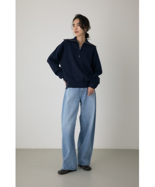 crie conforto（クリーコンフォルト）の「ハーフジップセーラーカラーニット　長袖 / 冬服（ニット/セーター・レディース・グレー/ライトイエロー/ネイビー・FREE）」の10枚目の写真