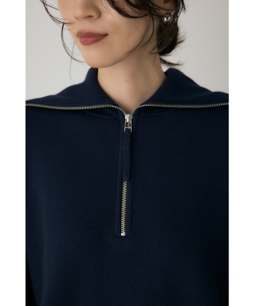 crie conforto（クリーコンフォルト）の「ハーフジップセーラーカラーニット　長袖 / 冬服（ニット/セーター・レディース・グレー/ライトイエロー/ネイビー・FREE）」の14枚目の写真