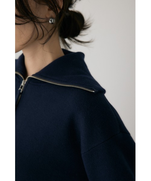 crie conforto（クリーコンフォルト）の「ハーフジップセーラーカラーニット　長袖 / 冬服（ニット/セーター・レディース・グレー/ライトイエロー/ネイビー・FREE）」の7枚目の写真