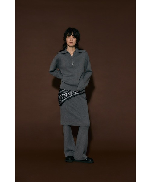 crie conforto（クリーコンフォルト）の「ハーフジップセーラーカラーニット　長袖 / 冬服（ニット/セーター・レディース・グレー/ライトイエロー/ネイビー・FREE）」の4枚目の写真