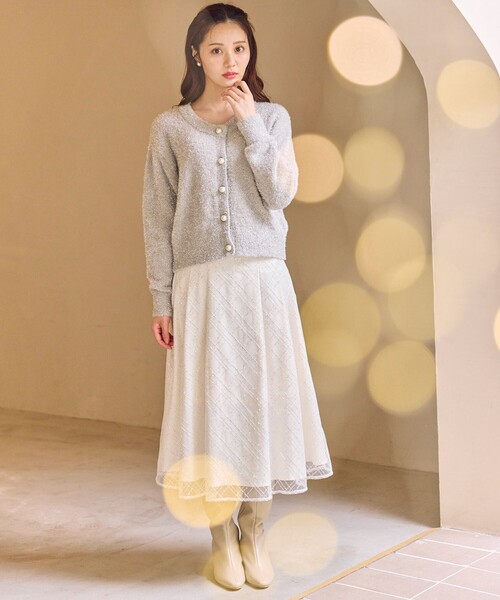 Feroux（フェルゥ）の「キラキラシャギー ニット カーディガン（カーディガン/ボレロ・レディース・グレー系/ベージュ系・F）」の3枚目の写真