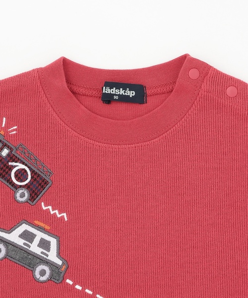 kladskap（クレードスコープ）の「働く車アップリケトレーナー（スウェット・キッズ・レッド/ホワイト系その他・80ｃｍ/90cm/100cm/110cm/120cm/130cm）」の4枚目の写真